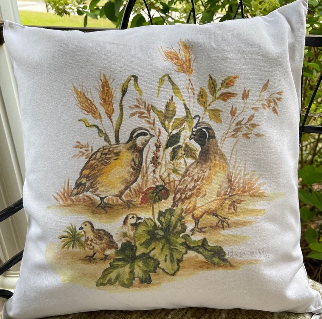 Bevy of Quail Pillow Cover 18 X 18 100 Cotton PILLOW Etsy