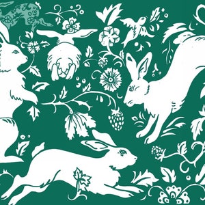 Bunny Placemats Various Colors 12X18 Disposable Set of 20 Mother's Day Gift Green