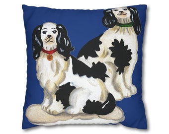 24"x24" Blue Stafforshire Dog Pillow