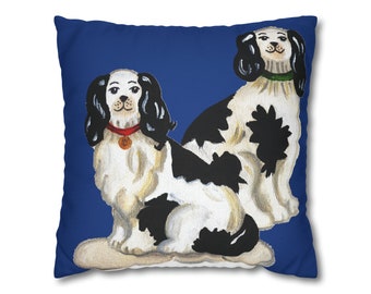 Blue Staffordshire dog pillow cover