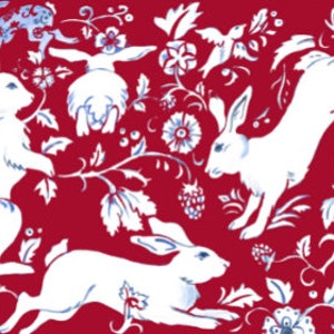 Bunny Placemats Various Colors 12X18 Disposable Set of 20 Mother's Day Gift Red