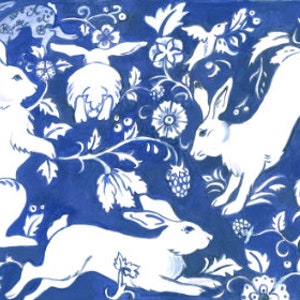 Bunny Placemats Various Colors 12X18 Disposable Set of 20 Mother's Day Gift Blue