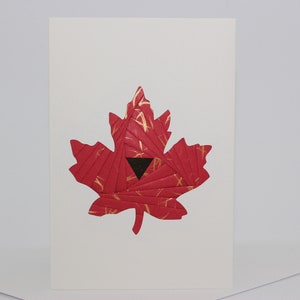 Ahorn-Blatt - leere Grußkarte - einzigartige handgemachte Iris Falten Geschenkkarte - Liebe aus Kanada