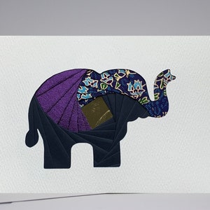 Elephant Card Blank Greeting Card Unique Handmade Iris Folding Gift Card Wildlife Nature Animals image 5