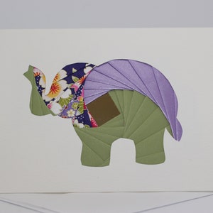 Elephant Card Blank Greeting Card Unique Handmade Iris Folding Gift Card Wildlife Nature Animals image 7