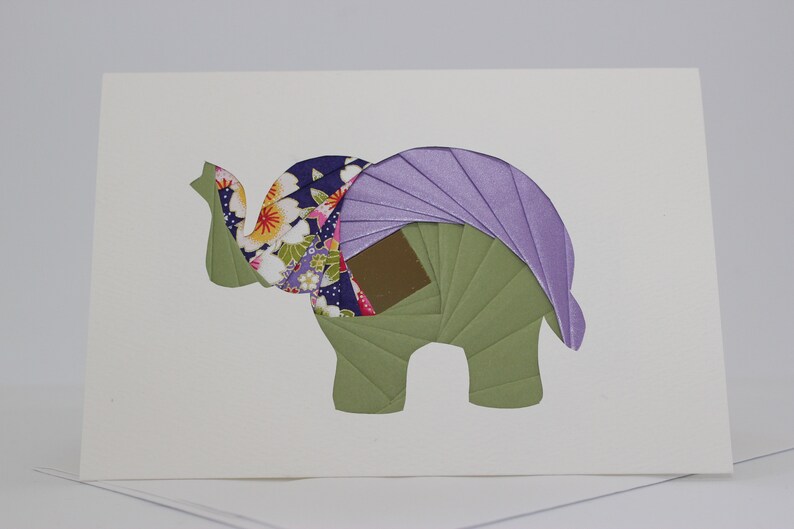 Elephant Card Blank Greeting Card Unique Handmade Iris Folding Gift Card Wildlife Nature Animals image 7