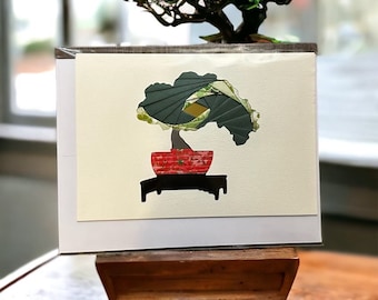 Bonsai - Blank Greeting Card - Unique Handmade Iris Folding Gift Card - Thank You | Thinking of You