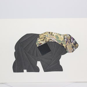 Ours | Faune du Canada - Carte de voeux vierge - Carte-cadeau pliante Iris faite main unique
