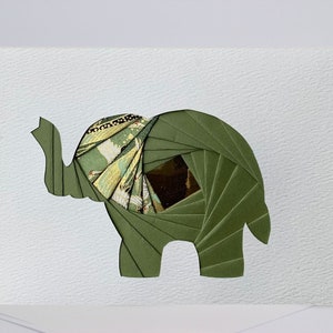 Elephant Card Blank Greeting Card Unique Handmade Iris Folding Gift Card Wildlife Nature Animals image 9