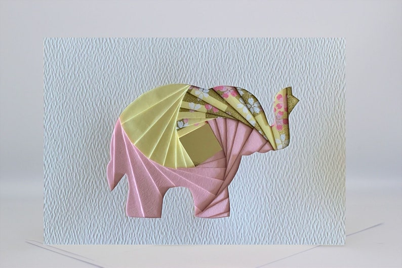 Elephant Card Blank Greeting Card Unique Handmade Iris Folding Gift Card Wildlife Nature Animals image 8