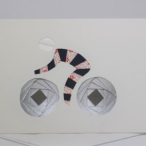 Cyclisme | Sport | Loisirs - Carte de voeux vierge - Carte-cadeau pliante Iris faite main unique