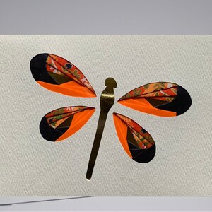 Dragonfly Blank Greeting Card - Unique Handmade Iris Folding Gift Card - Thank You | Thinking of You