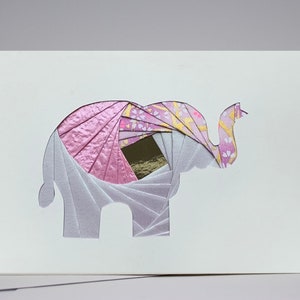 Elephant Card Blank Greeting Card Unique Handmade Iris Folding Gift Card Wildlife Nature Animals image 6