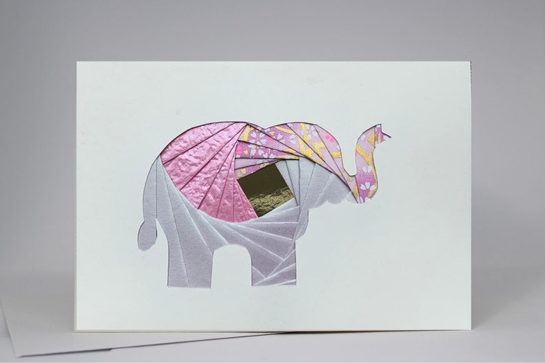 Elephant Card Blank Greeting Card Unique Handmade Iris Folding Gift Card Wildlife Nature Animals image 6