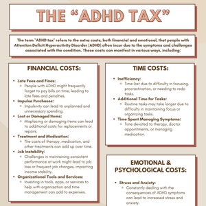 The ADHD Tax; Attention Deficit Hyperactivity Disorder Resources; ADHD Therapy Resources; ADHD Therapy Tools; Understanding adhd