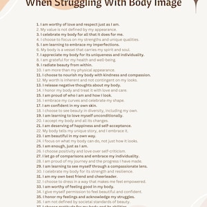40 Afirmações e Mantras para Usar em Problemas de Imagem Corporal; Recursos para Imagem Corporal; Dismorfia Corporal; Recursos para Transtornos Alimentares