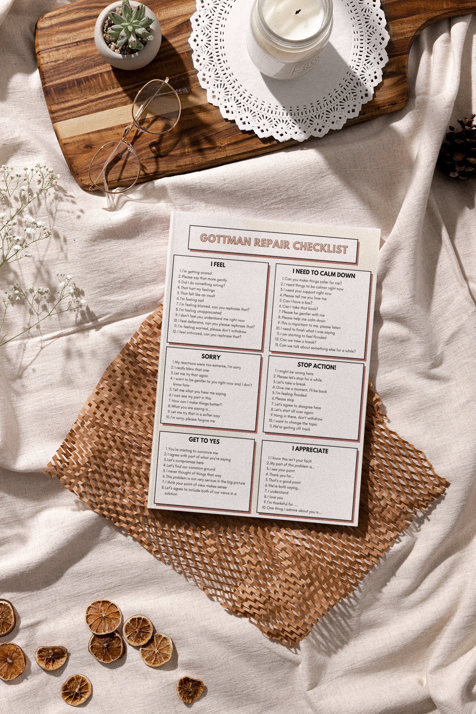 Gottman Repair Checklist - Etsy