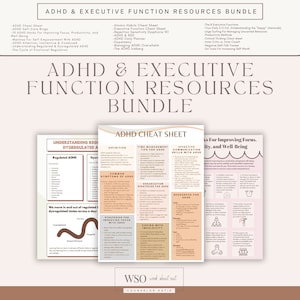 ADHD & Executive Function Resources Bundle; Attention Deficit Hyperactivity Disorder Resources; ADHD Therapy Tools
