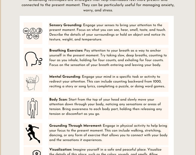 Therapy Worksheets Grounding Skills Mental Health Worksheets Digital