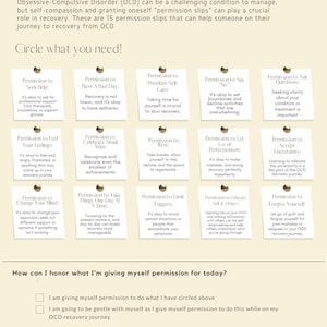 OCD Recovery Permission Slips: Therapy Worksheets