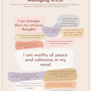 OCD Recovery Affirmations & Mantras Worksheet
