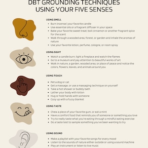 DBT Grounding Exercise Using Your Senses - Etsy