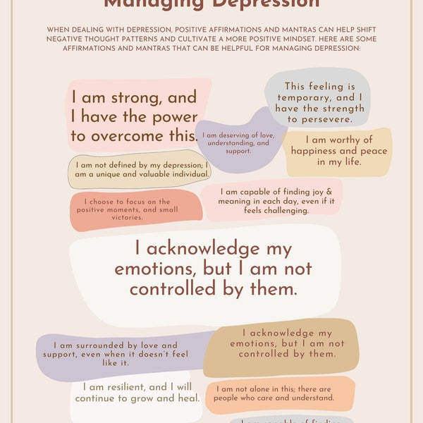 Affirmations and Mantras For Managing Depression; Affirmations for Managing Depression; Depression Mantras; Improving Self-Talk