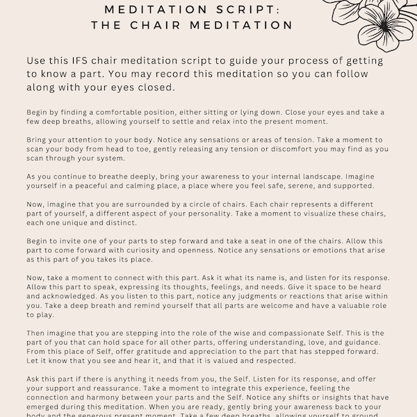 IFS: The Chair Meditation Script (Internal Family Systems Meditation Script)