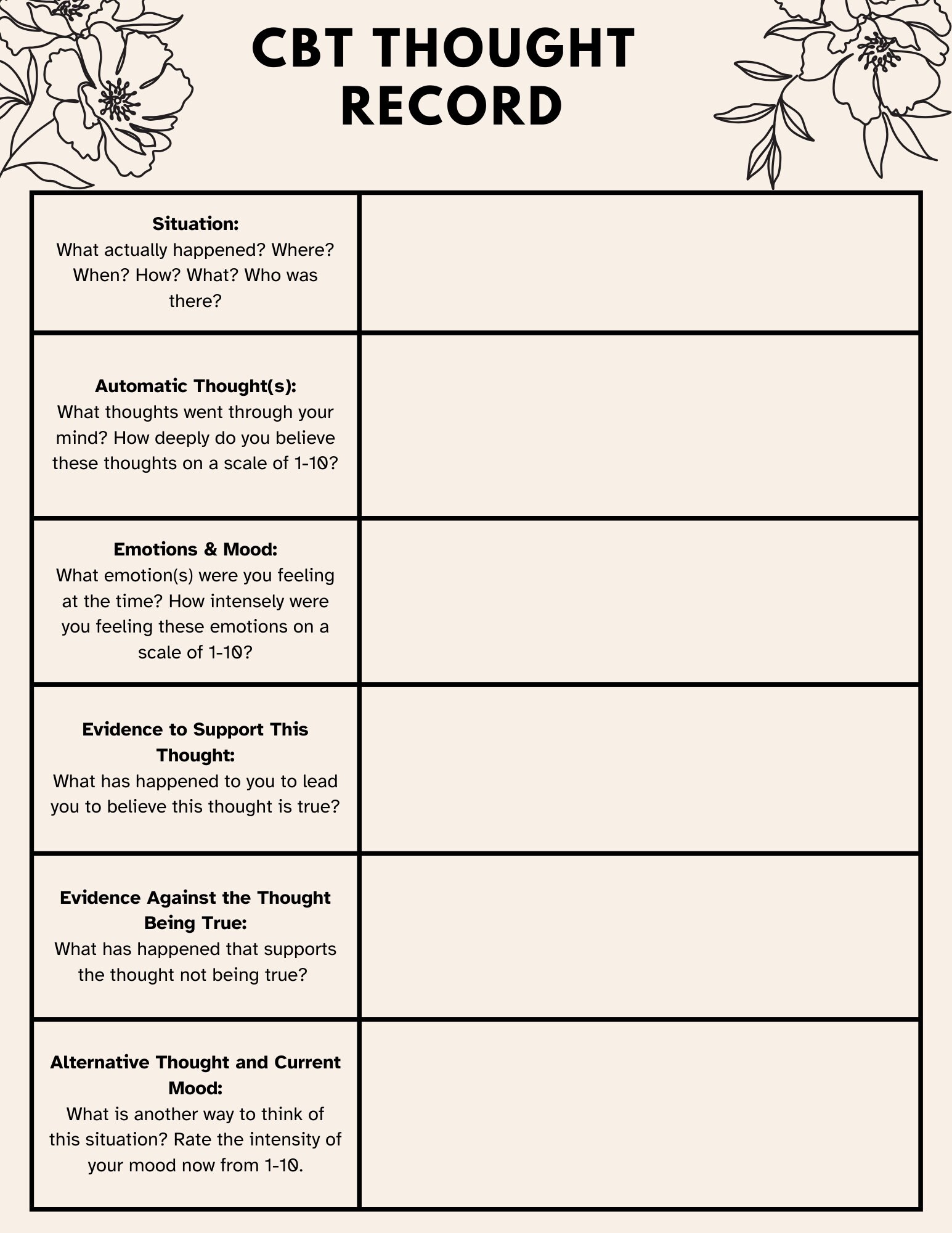 Printable Cbt For Ocd Worksheets Free Printable Cbt For Ocd Worksheets Free