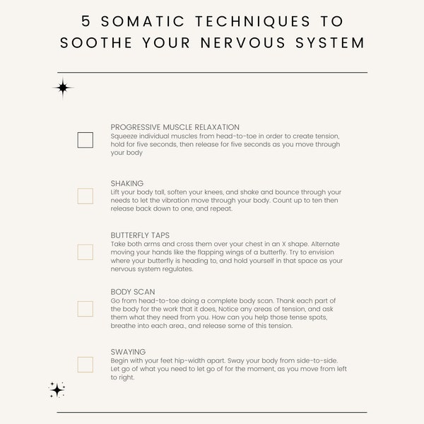 5 Somatic Techniques to Soothe Your Nervous System