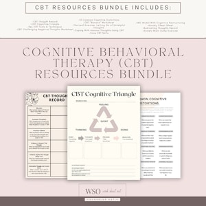 CBT Bundle; Cognitive Behavioral Therapy; CBT Worksheets; Cognitive Behavioral Therapy Tools; Cognitive Behavioral Therapy Worksheet