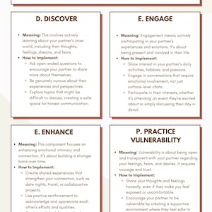Gottman Method D.E.E.P. Acronym: Intimacy & Connection Worksheet