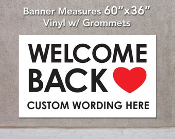 Custom Welcome Back Vinyl Banner: Personalized Wording, Grommets