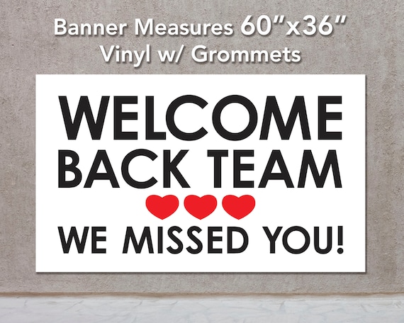 Welcome Back Team Banner: Vinyl With Grommets (18