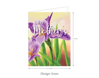 Jumbo Iris Flower Mother's Day Card (8.5x11)