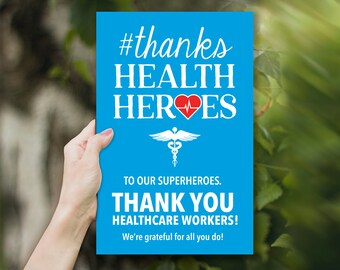 Thank You Healthcare Workers Poster: Health Heroes Print (11x17)