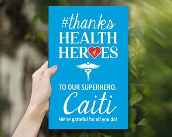 Personalized Thank You Health Heroes Poster: Healthcare Worker Gift (11x17)