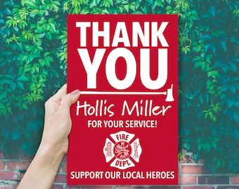 Personalized Fire Department Thank You Poster: Local Heroes Print (11x17)
