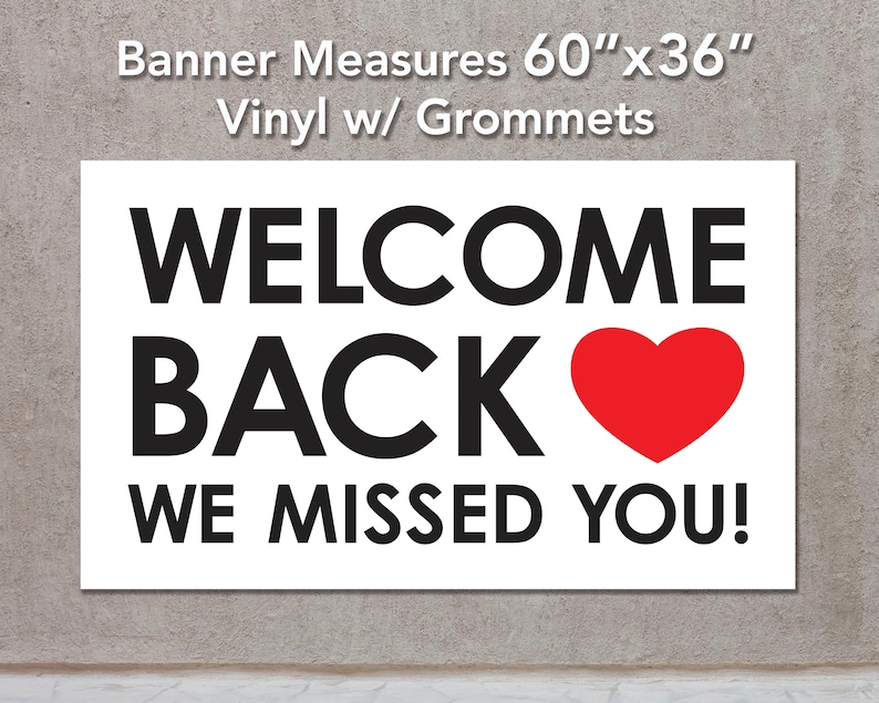Welcome Back We Missed You Banner in 3 Sizes - Etsy