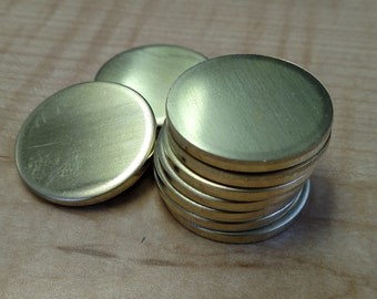 1 x Round 12 mm Round Button Blank Crafting copper silver brass aluminium