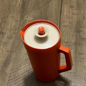 Tupperware Orange 70s  Mini Pitcher Kids Children  Syrup Milk Juice Vintage