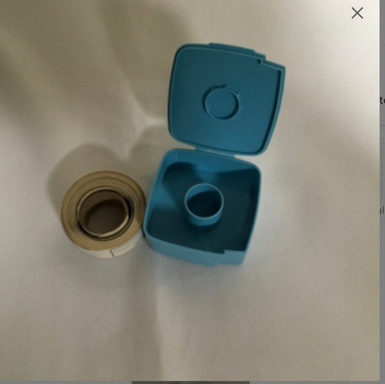 Tupperware Label Dispenser Holder Red or Aqua Blue Freezer Labels You