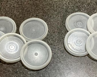 Tupperware Lids 294 Lot Of 4 Or 5 Seal Cover Fits 117 6 oz Tumbler Obsolete Replacement Lids 2 1/2 “ Vintage You Pick