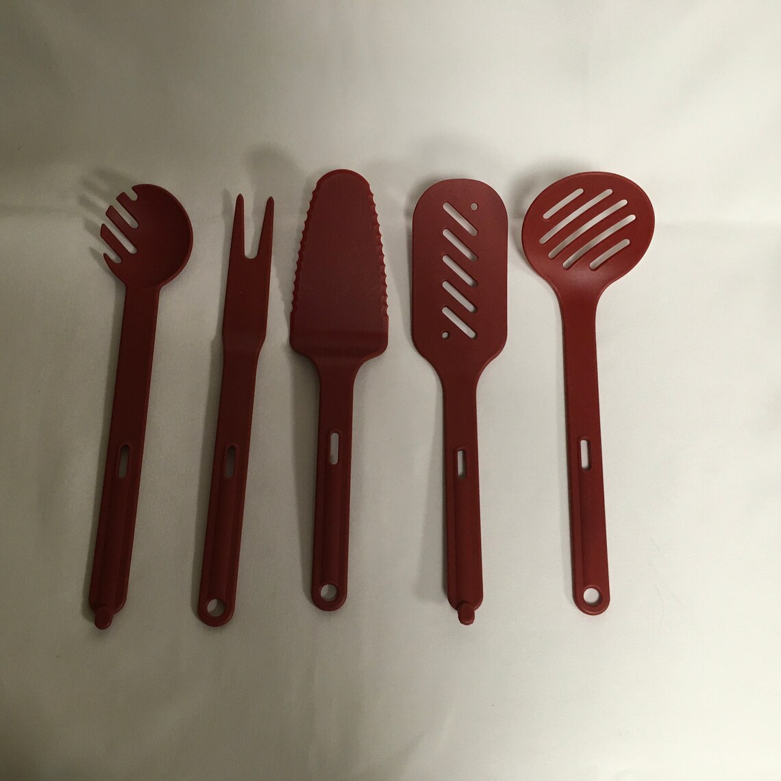 Vintage Tupperware Kitchen Utensils Duos Set Of 5 Slotted Etsy