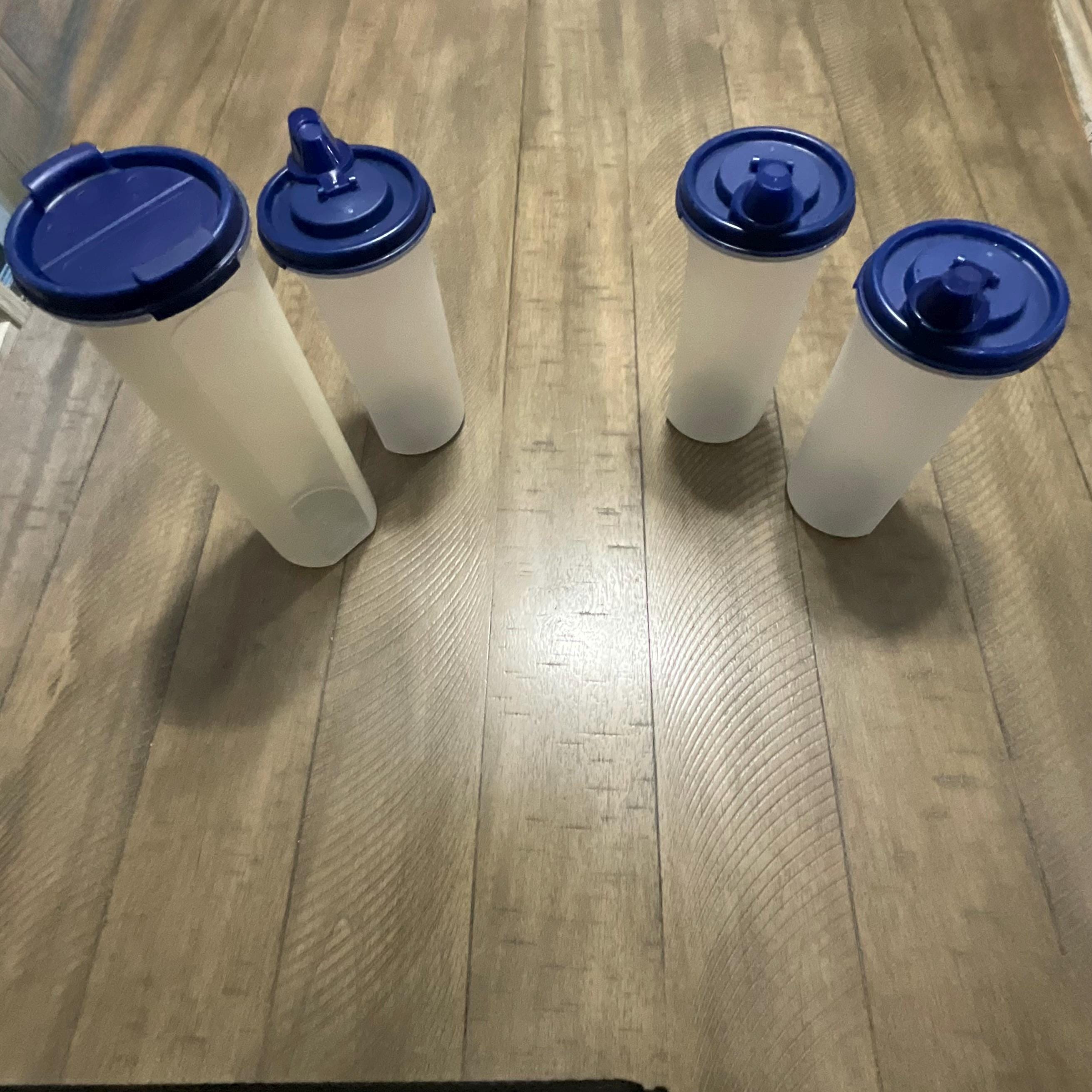 Tupperware Modular Mate Round Red or Blue Lids Pour No Drip Less
