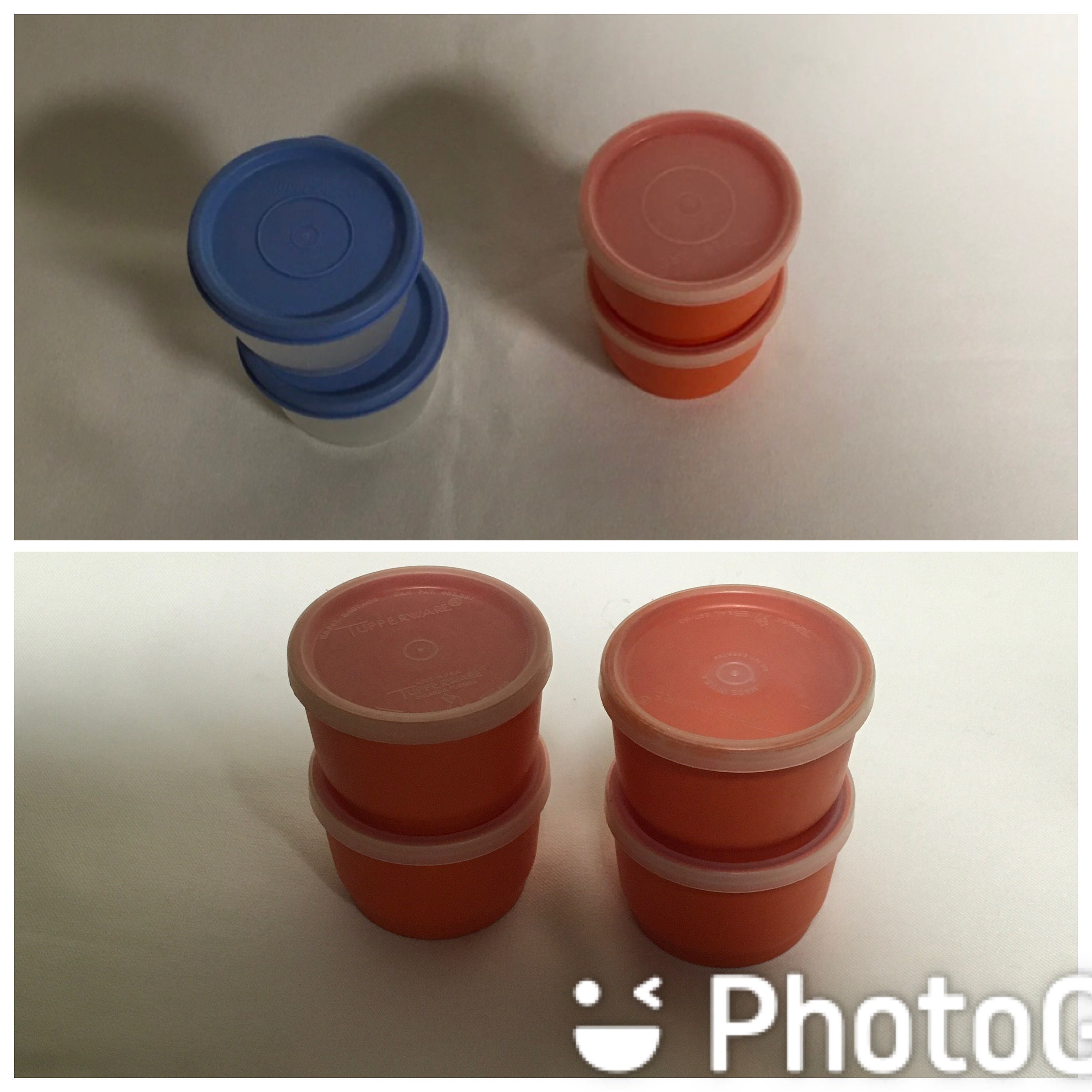 Vintage Tupperware 4 oz Snack Cups / Lunchbox replacement cup / Tupperware  / yellow / orange/ red / green