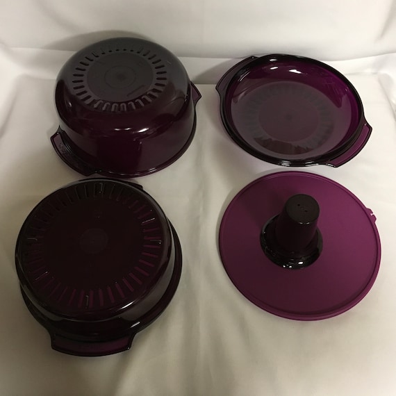 Tupperware Stack Cooker Tupperwave Microwave Colander Steamer Insert Purple New