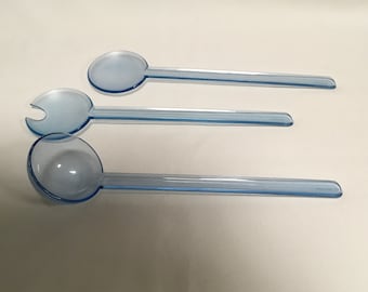 Vintage Tupperware Preludio Watercolor Acrylic Serving Tongs Salad Fork & Spoon 2109 2110  Or Punch Ladle 2112  Your Pick