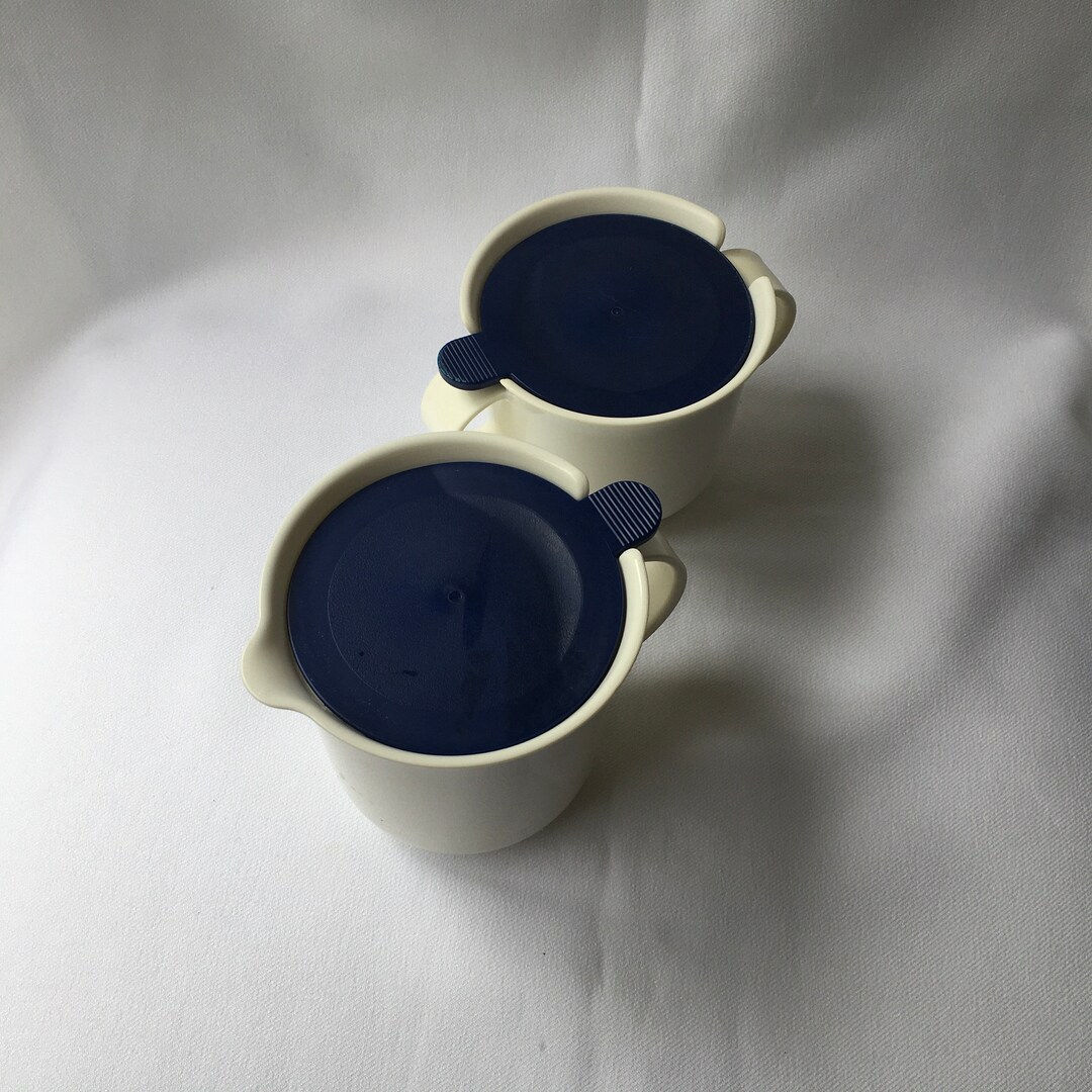 Tupperware Cream and Sugar Bowl Set Hunter Green Dark Blue or Etsy