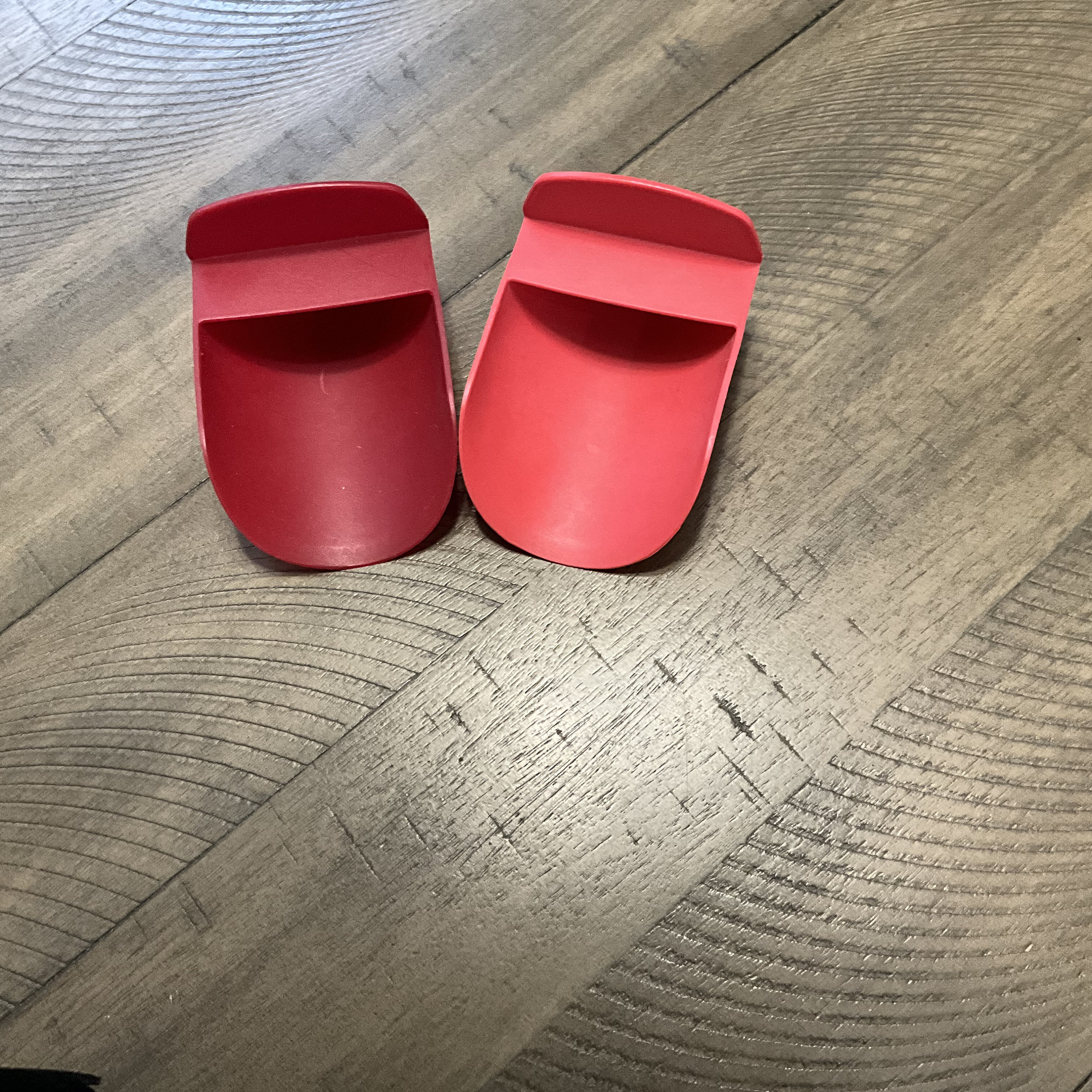 Vintage Tupperware Rocker Scoop Set of 2 292 Red Green Pink for